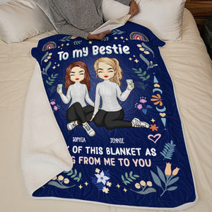 A Friend Is One Soul Abiding In Two Bodies - Bestie Personalized Custom Blanket - Christmas Gift For Best Friends, BFF, Sisters