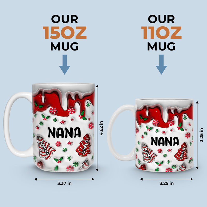 Chocolat chaud et films de Noël - Mug personnalisé avec effet gonflable 3D pour la famille - Cadeau de Noël pour les membres de la famille