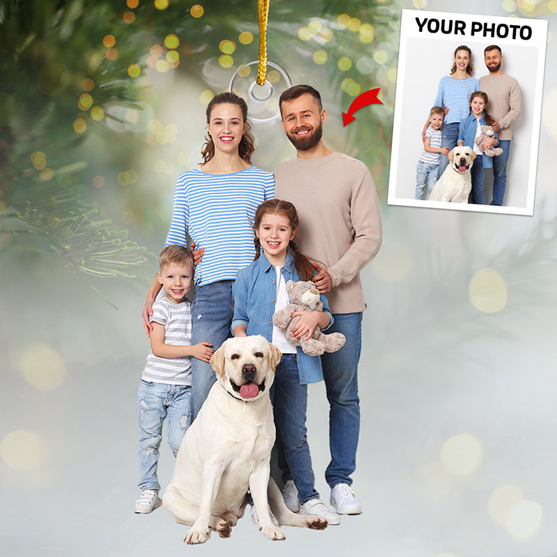 Custom Photo Upload Ornaments Embrace The Joy - Family Personalized Custom Ornament - Acrylic Custom Shaped - Christmas Gift For Family Members
