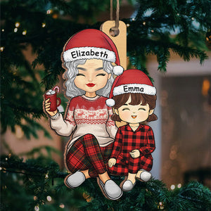 En période d'épreuve, la famille est la meilleure - Décoration familiale personnalisée - Forme en bois personnalisée - Cadeau de Noël pour grand-mère