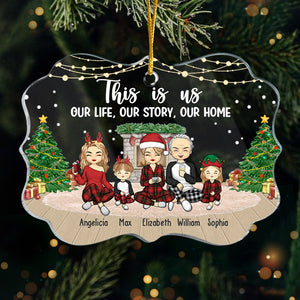 Tous les cœurs rentrent à la maison pour Noël - Décoration familiale personnalisée - Forme Benelux en acrylique - Cadeau de Noël pour les membres de la famille