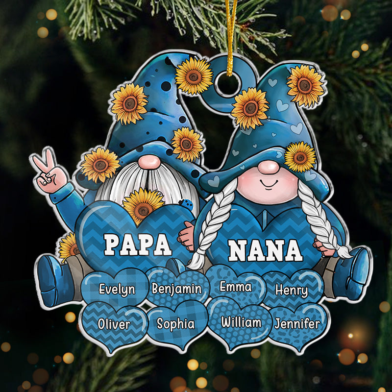 Mes petits-enfants me font sourire - Décoration personnalisée pour la famille - Forme personnalisée en acrylique - Cadeau de Noël pour grand-père et grand-mère