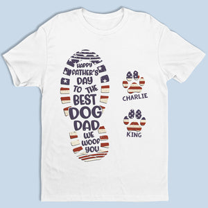 T-shirt unisexe patriotique personnalisé avec drapeau américain et aquarelle - Cadeau pour la fête des pères, le jour de l'indépendance, le 4 juillet, pour les propriétaires d'animaux et les amoureux des animaux