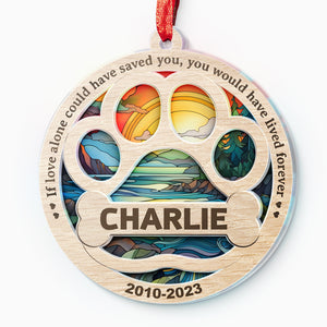 Plus à mes côtés, pour toujours dans mon cœur - Ornement attrape-soleil personnalisé commémoratif - Forme ronde en acrylique - Cadeau de condoléances pour les propriétaires d'animaux et les amoureux des animaux