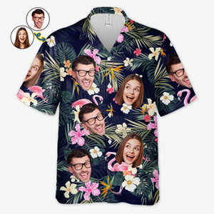 Custom Photo Summer Breeze - Couple Custom Hawaiian Shirt, Custom Shirts, Personalized Shirts, Hawaiian Shirt for Men, Beach Shirt, Aloha Shirt Men - Summer Vacation Gift, Gift For Husband Wife