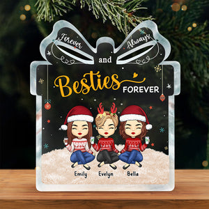 Il n'y a pas de plus beau cadeau que l'amitié - Plaque acrylique personnalisée en forme de boîte-cadeau pour meilleure amie - Cadeau de Noël pour meilleures amies, meilleures amies, sœurs