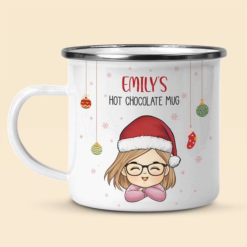 En attendant la neige et les lueurs des fêtes – Tasse à chocolat chaud personnalisée pour enfants, cadeau de Noël pour enfants et membres de la famille