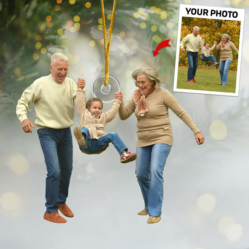 Décorations de Noël personnalisées à télécharger avec photos - Bons moments et comptines de Noël - Décoration personnalisée pour la famille - Forme personnalisée en acrylique - Cadeau de Noël pour les membres de la famille