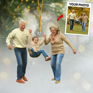 Décorations de Noël personnalisées à télécharger avec photos - Bons moments et comptines de Noël - Décoration personnalisée pour la famille - Forme personnalisée en acrylique - Cadeau de Noël pour les membres de la famille