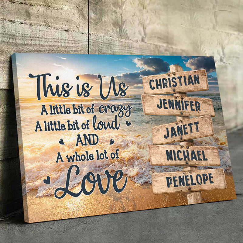 C'est nous, beaucoup d'amour - Toile horizontale personnalisée pour la famille - Cadeau pour les membres de la famille