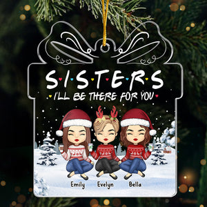 Je serai là pour toi - Ornement personnalisé Bestie - Boîte cadeau en acrylique en forme de boîte - Cadeau de Noël pour les meilleures amies, BFF, sœurs