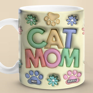 Joyeux anniversaire, maman chat, maman chien ! Mug personnalisé avec effet gonflable 3D, imprimé chien et chat ! Cadeau de Noël pour les propriétaires et les amoureux des animaux.