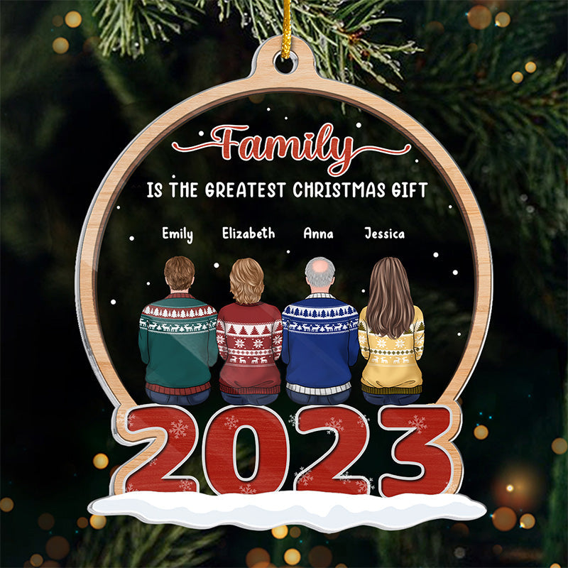 Tu es le plus beau cadeau - Ornement personnalisé pour la famille - Forme personnalisée en acrylique - Cadeau de Noël pour les membres de la famille, les meilleurs amis, les meilleures amies, les sœurs