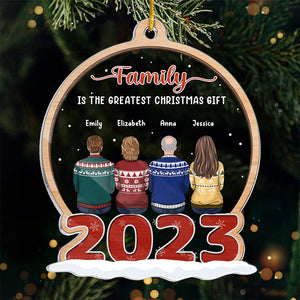 Tu es le plus beau cadeau - Ornement personnalisé pour la famille - Forme personnalisée en acrylique - Cadeau de Noël pour les membres de la famille, les meilleurs amis, les meilleures amies, les sœurs
