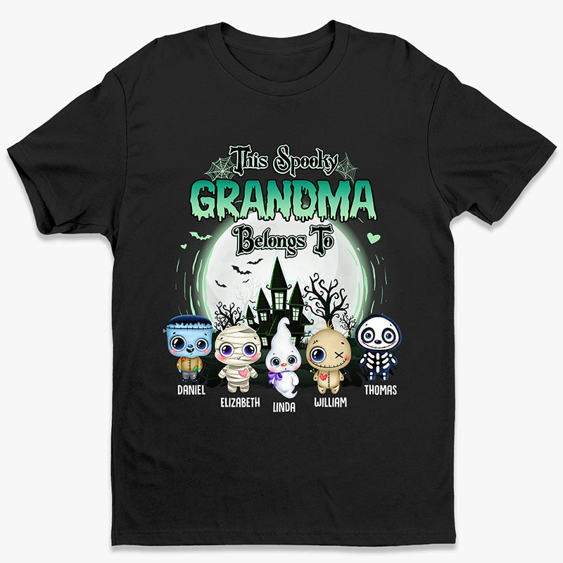 Cette grand-mère effrayante appartient à - T-shirt unisexe personnalisé, sweat à capuche, sweat-shirt - Cadeau d'Halloween, cadeau pour grand-mère