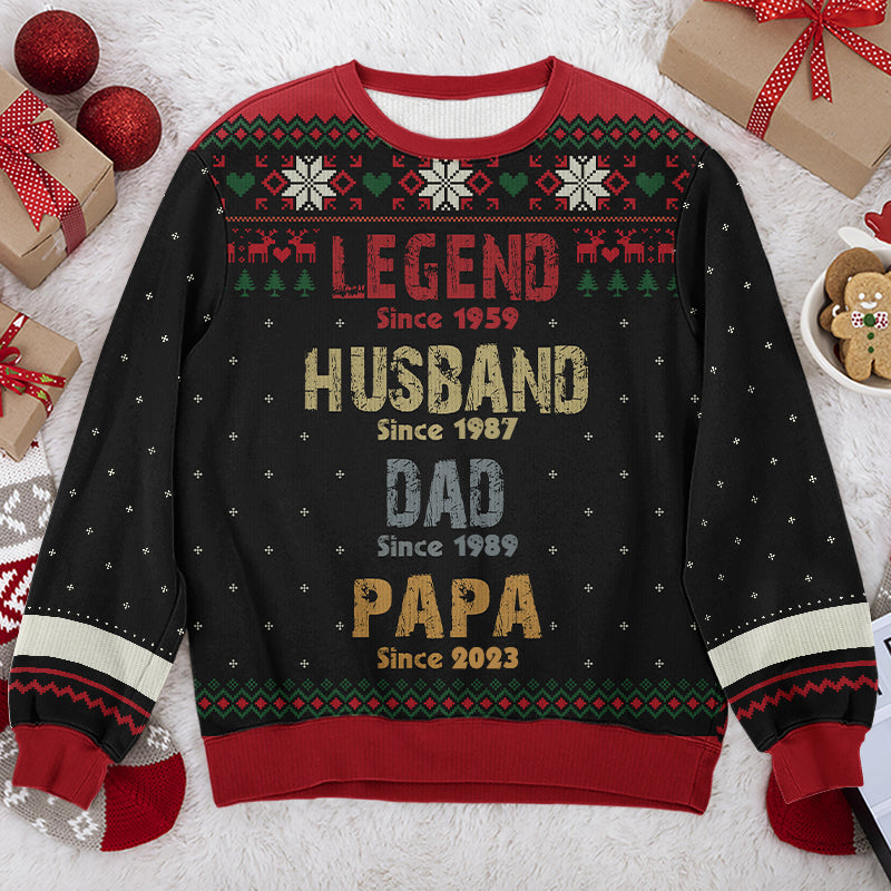 Tu es une légende - Sweat-shirt personnalisé en laine unisexe - Cadeau de Noël pour papa et grand-père