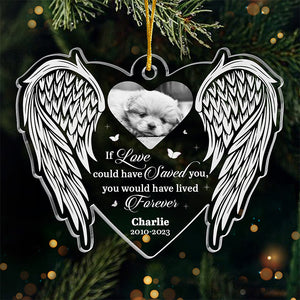 Photo personnalisée « Nos cœurs n'étaient pas prêts » - Ornement commémoratif personnalisé - Forme personnalisée en acrylique - Cadeau de Noël, cadeau de condoléances pour les propriétaires d'animaux et les amoureux des animaux