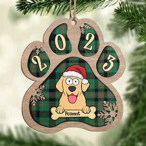 Joyeux Pawlidays - Décoration personnalisée pour chien - Patte en bois - Cadeau de Noël pour les propriétaires et les amoureux des animaux
