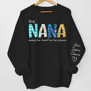 Grand-mère la plus aimée - Sweat-shirt unisexe personnalisé avec motif sur la manche - Cadeau d'anniversaire pour maman et grand-mère