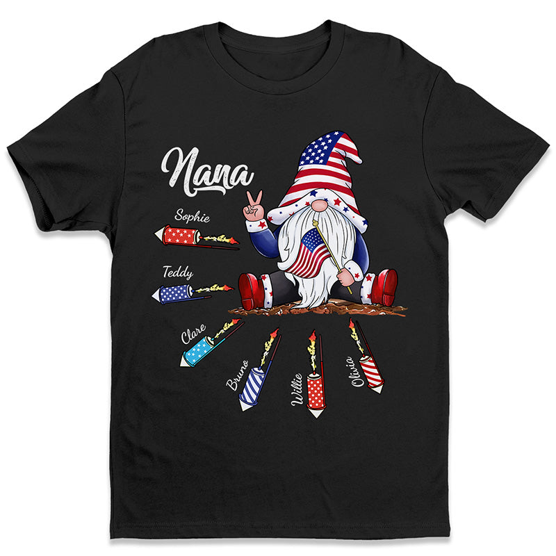 Nana, on t'aime tous les jours - T-shirt patriotique unisexe personnalisé pour la famille, sweat à capuche, sweat-shirt - Jour de l'Indépendance, 4 juillet, cadeau d'anniversaire pour grand-mère