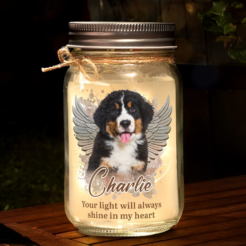Photo personnalisée « Si l'amour avait pu vous sauver » - Lampe commémorative personnalisée en pot Mason - Cadeau de condoléances pour les propriétaires et les amoureux des animaux