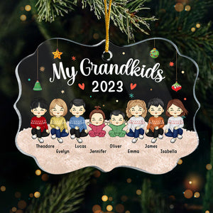 Merveilleux petits-enfants - Ornement personnalisé familial - Forme Benelux en acrylique - Cadeau de Noël pour les membres de la famille