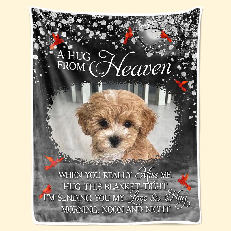 Couverture personnalisée avec photo « Notre amour et nos câlins » - Cadeau de condoléances pour les propriétaires et les amoureux des animaux