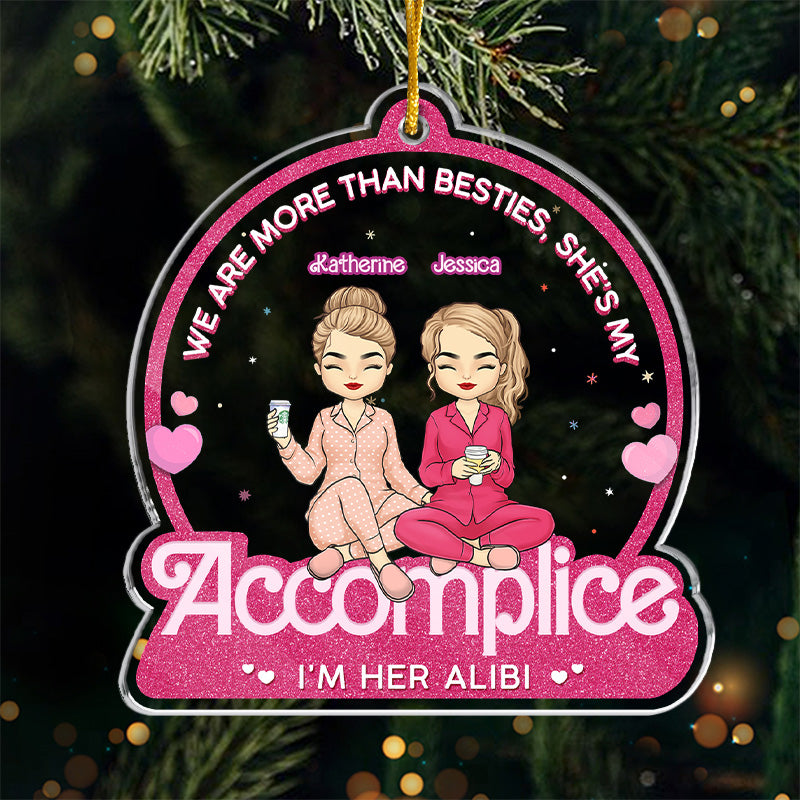 Nous sommes plus que des meilleures amies - Ornement personnalisé Bestie - Forme personnalisée en acrylique - Cadeau de Noël pour meilleures amies, meilleures amies, sœurs