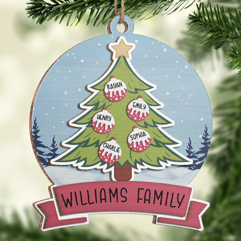 Le meilleur cadeau autour du sapin de Noël : la famille ! - Décoration familiale personnalisée - Forme en bois personnalisée - Cadeau de Noël pour les membres de la famille