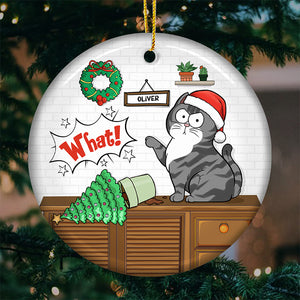 I Do What I Want - Cat Personalized Custom Ornament - Ceramic Round Shaped - Christmas Gift For Pet Owners, Pet Lovers