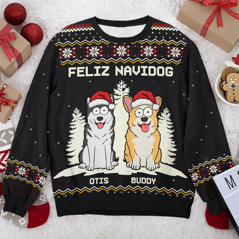 Joyeux anniversaire - Sweat-shirt personnalisé pour chien - Pull unisexe en laine - Cadeau de Noël pour les propriétaires et les amoureux des animaux