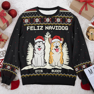 Joyeux anniversaire - Sweat-shirt personnalisé pour chien - Pull unisexe en laine - Cadeau de Noël pour les propriétaires et les amoureux des animaux