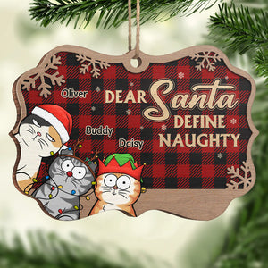 Cher Père Noël, n'oubliez pas le chat ! Ornement personnalisé en forme de chat en bois, en forme de Benelux. Cadeau de Noël pour les propriétaires d'animaux et les amoureux des animaux.