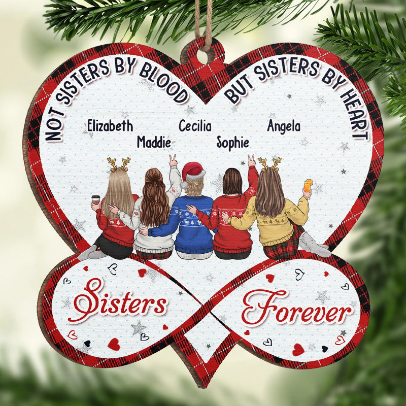 Besties Forever - Décoration personnalisée Bestie - Forme en bois personnalisée - Cadeau de Noël pour meilleures amies, meilleures amies, sœurs
