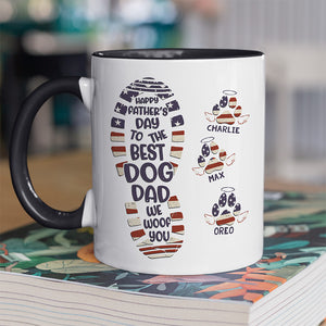 Bonne fête des pères au meilleur papa de chien, je t'aime ! Mug personnalisé avec accents pour chien ! Fête des pères, fête de l'indépendance, cadeau pour les propriétaires d'animaux et les amoureux des animaux.