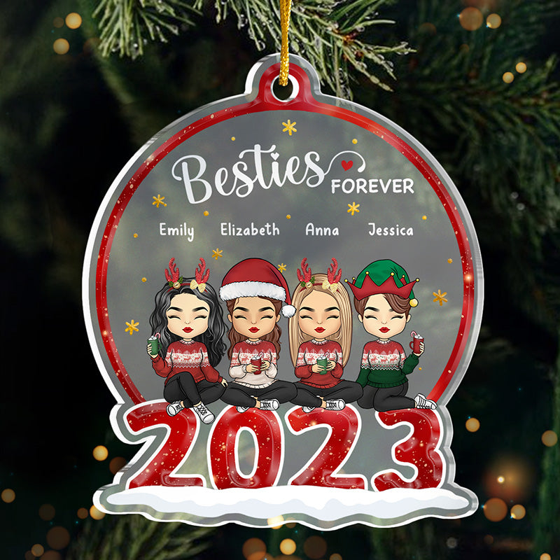 Nous sommes une famille - Décoration personnalisée pour la famille - Boule à neige en acrylique - Cadeau de Noël pour frères et sœurs, cousins, amis
