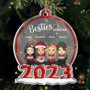 Nous sommes une famille - Décoration personnalisée pour la famille - Boule à neige en acrylique - Cadeau de Noël pour frères et sœurs, cousins, amis
