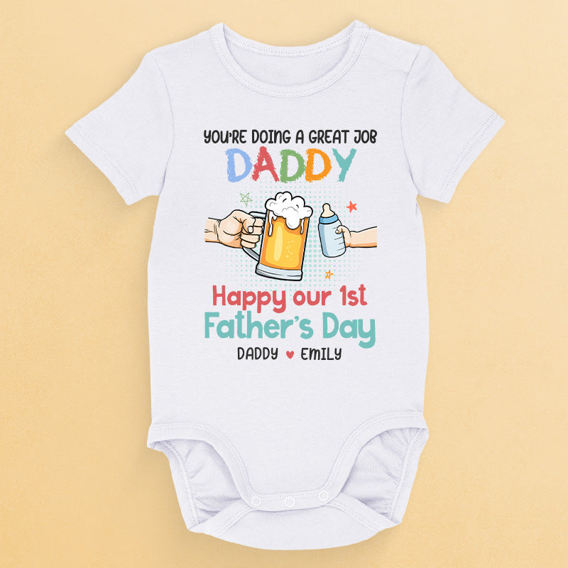 Tu fais du bon travail papa - Body bébé personnalisé en famille - Fête des pères, cadeau de baby shower, cadeau pour premier papa