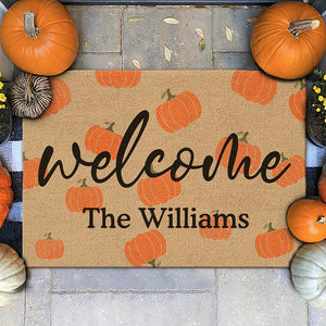 Home Sweet Home, Blessed And Thankful - Family Personalized Custom Home Decor Decorative Mat - Halloween Gift For Family Members