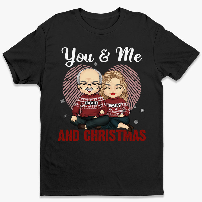 Toi et moi et Noël - T-shirt unisexe personnalisé pour couple, sweat à capuche, sweat-shirt - Cadeau de Noël pour mari et femme, anniversaire