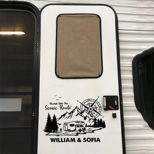 Home Is Where We Park It - Camping Personalized Custom RV Decal - Gift For Husband Wife, Camping Lovers