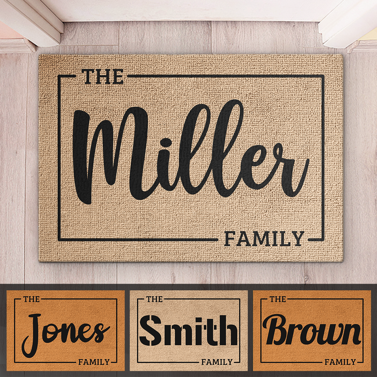 La Famille - Tapis décoratif personnalisé pour la famille - Cadeau pour les membres de la famille