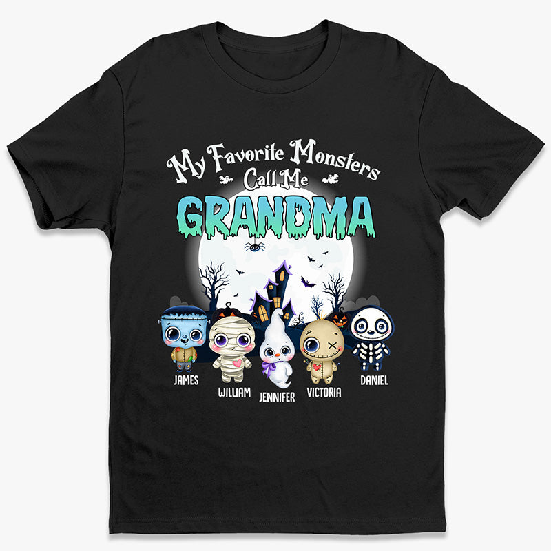 Mes monstres préférés m'appellent grand-mère - T-shirt unisexe personnalisé, sweat à capuche, sweat-shirt - Cadeau d'Halloween, cadeau pour grand-mère, grand-père