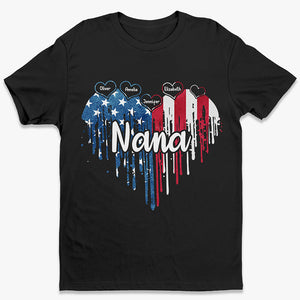 Nana & Her Kids - Family Personalized Custom Unisex Patriotic T-shirt, Hoodie, Sweatshirt - Independence Day, 4th Of July, Birthday Gift For Grandma