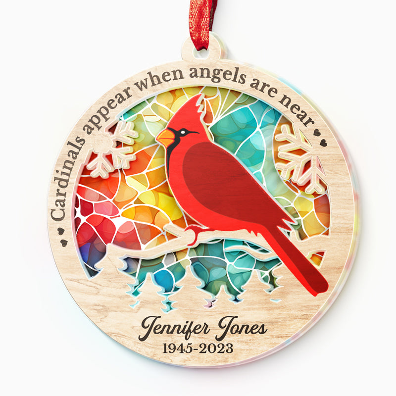 Toujours dans nos esprits, à jamais dans nos cœurs - Ornement attrape-soleil personnalisé commémoratif - Forme ronde en acrylique - Cadeau de condoléances pour les membres de la famille