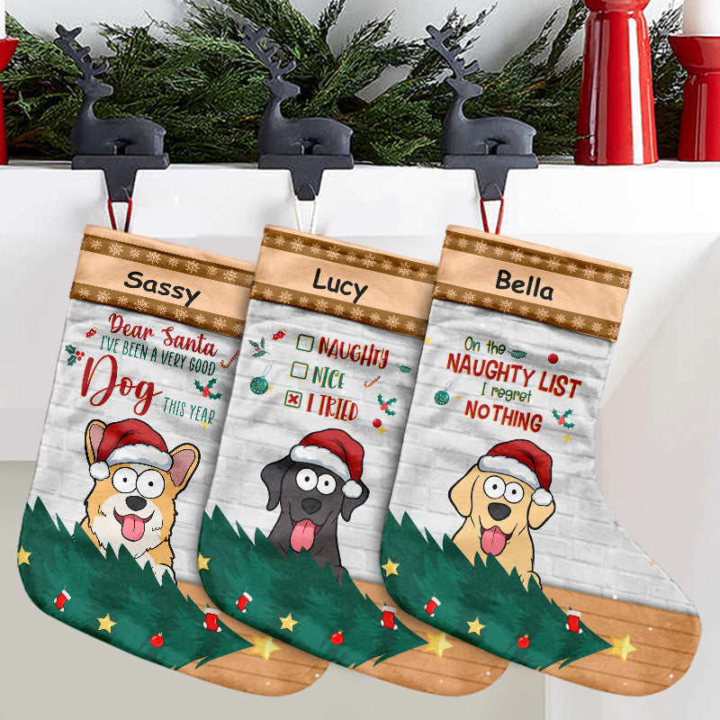 Cher Père Noël, j'ai été un très bon chien cette année - Chaussette de Noël personnalisée pour chien - Cadeau de Noël pour les propriétaires d'animaux et les amoureux des animaux