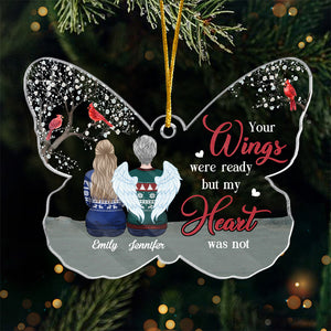 Tu me manques pour toujours - Ornement commémoratif personnalisé en acrylique en forme de papillon - Cadeau de Noël, cadeau de condoléances pour les membres de la famille