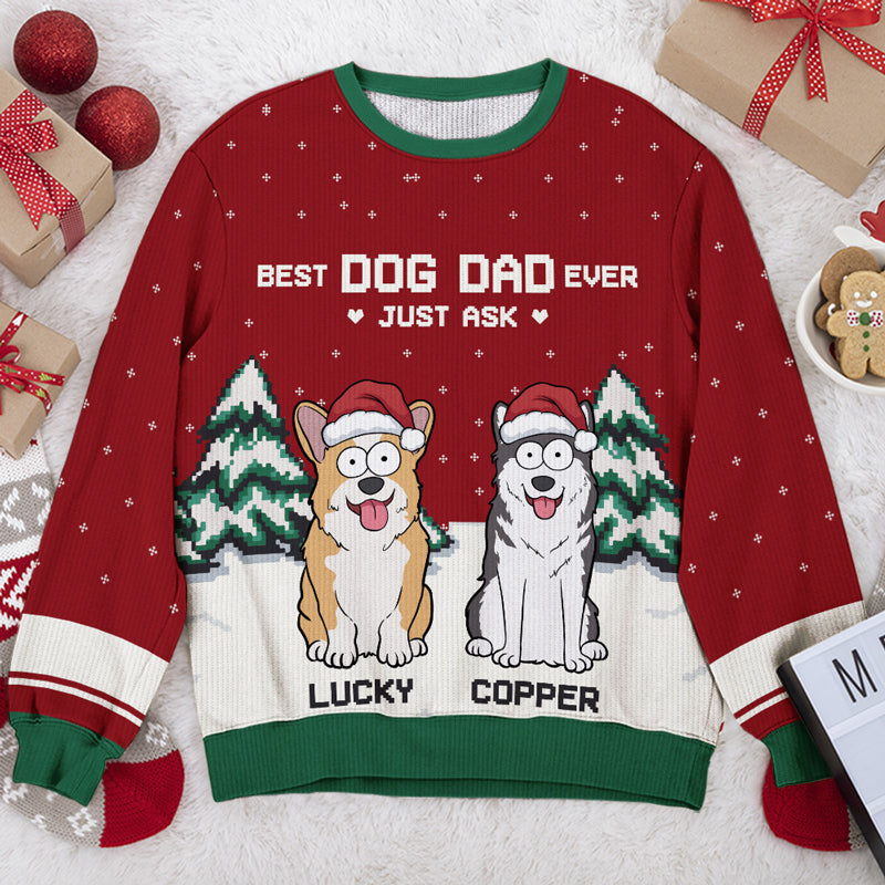 Meilleure maman de chien au monde - Sweat-shirt personnalisé pour chien - Pull en laine unisexe - Cadeau de Noël pour propriétaires et amoureux des animaux