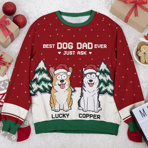 Meilleure maman de chien au monde - Sweat-shirt personnalisé pour chien - Pull en laine unisexe - Cadeau de Noël pour propriétaires et amoureux des animaux