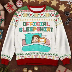 Chemise de nuit officielle - Sweat-shirt personnalisé pour chat - Pull unisexe en laine - Cadeau de Noël pour les propriétaires et les amoureux des animaux
